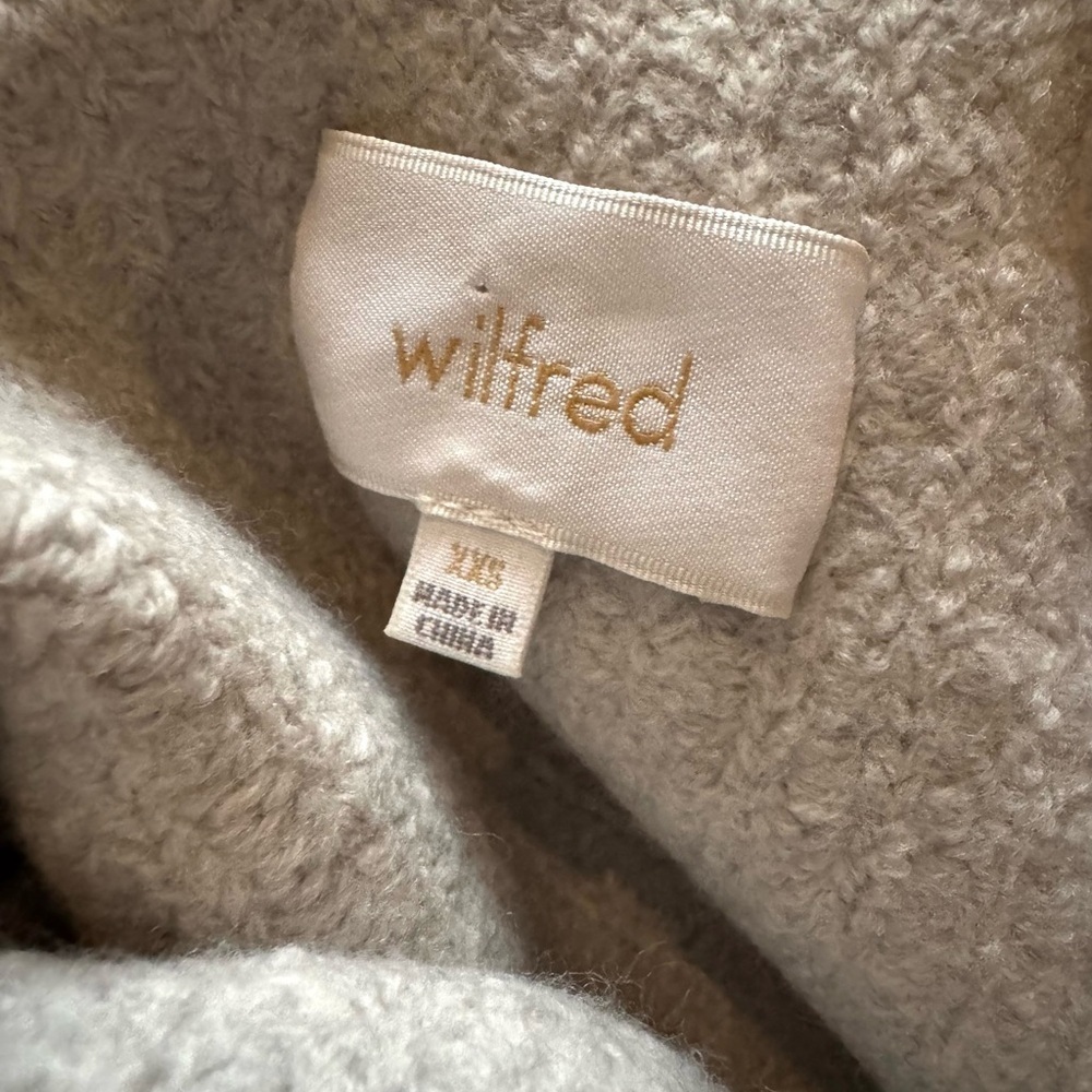 ARITZIA WILFRED Light Gray Cowl Neck Sweater (XXS) - Picture 5 of 6